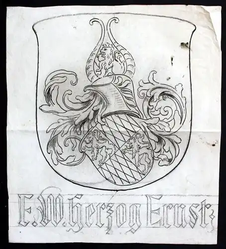 F. W. Herzog Ernst - Herzog Ernst von Bayern Wappen Zeichnung Heraldik coat of arms