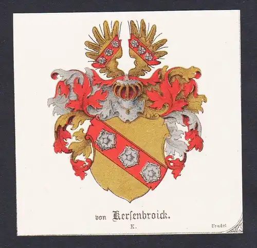 . von Kersenbroick Wappen Heraldik coat of arms heraldry Litho