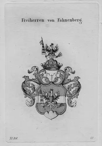 Fahnenberg Wappen Adel coat of arms heraldry Heraldik crest Kupferstich