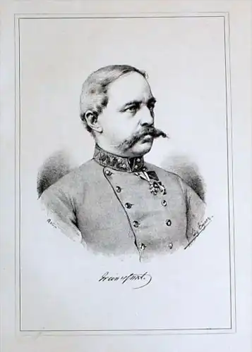 Gustav Greiner Feldmarschallleutnant Portrait Lithographie litho