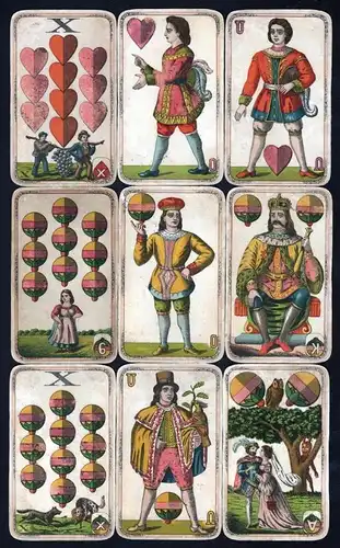 Spielkarten Sächsisches Bild Schwerterkarte Wüst Frankfurt 24/24 selten