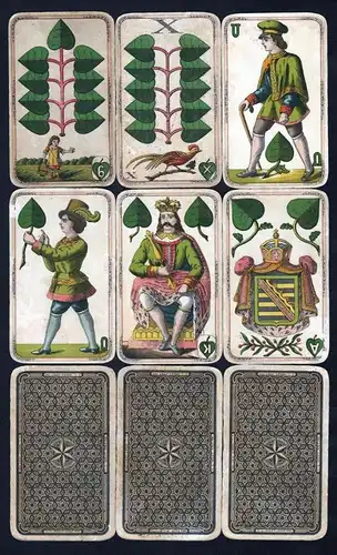 Spielkarten Sächsisches Bild Schwerterkarte Wüst Frankfurt 24/24 selten