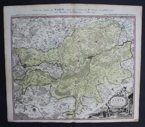 Namur Charleroi Philippeville Dinant Charlemont carte Homann map