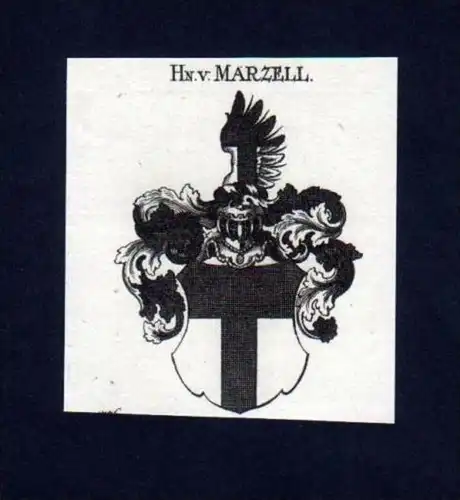 Herren v. Marzell Kupferstich Wappen Heraldik coat of arms