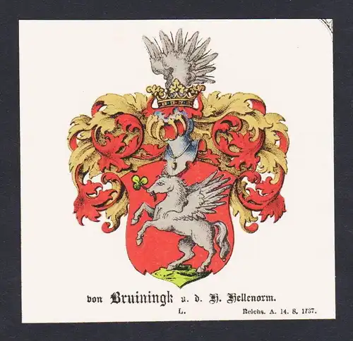 . von Bruiningk Wappen Heraldik coat of arms heraldry Litho