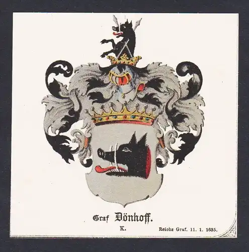 . von Dönhoff Wappen Heraldik coat of arms heraldry Litho