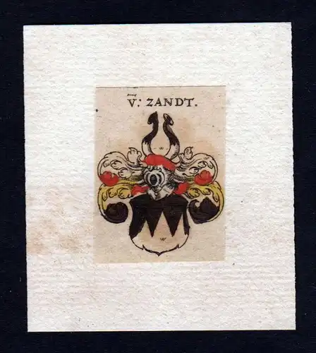 h. von Zandt Wappen coat of arms heraldry Heraldik Kupferstich