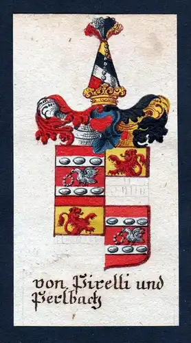 von Pirelli von Perlbach Böhmen Wappen coat of arms Manuskript