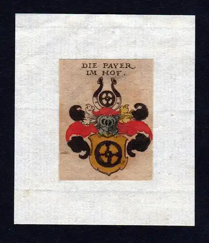 17. Jh Payer Hof Wappen coat of arms heraldry Heraldik Kupferstich