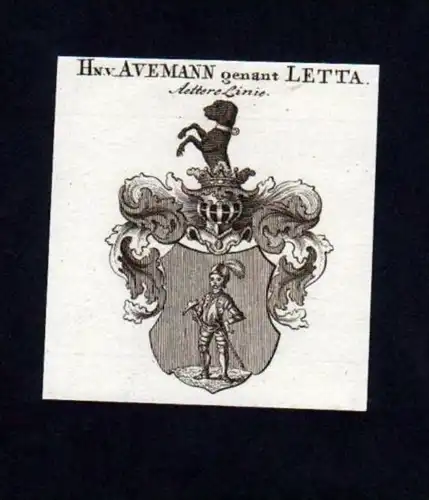 Herren v. Avemann Letta Kupferstich Wappen