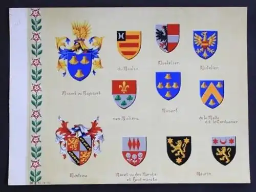 Musart Muliers Meurin Mustelier Malle Mutelier Blason Wappen heraldry heraldique