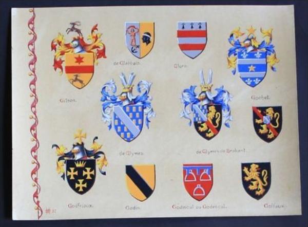 Gilson Glabbais Glore Gochet Goffaux Godin Blason Wappen coat of arms ...