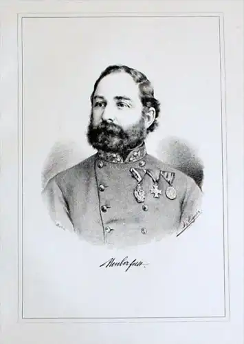 August Neuber Feldmarschallleutnant Portrait Lithographie litho