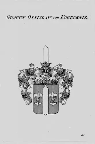 Kobeckniz Wappen Adel coat of arms heraldry Heraldik crest Kupferstich