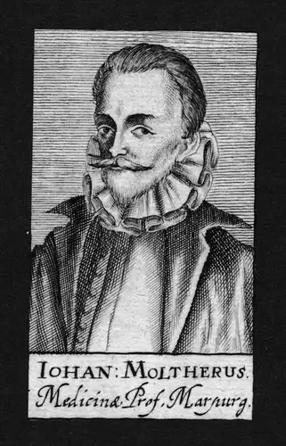 Johann Moltherus Arzt doctor Professor Marburg Kupferstich Portrait