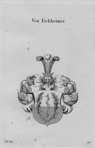 Eichheimer Wappen Adel coat of arms heraldry Haraldik Kupferstich