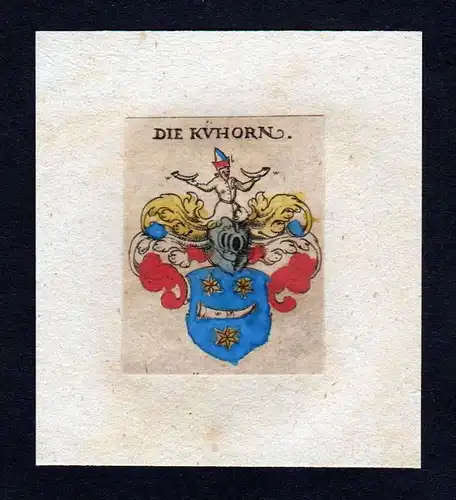 h. von Kühorn Kuehorn Wappen coat of arms heraldry Heraldik Kupferstich