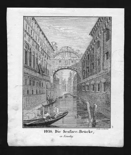 Venezia Venedig Venice Ponte dei Sospiri Lithographie Lithograph