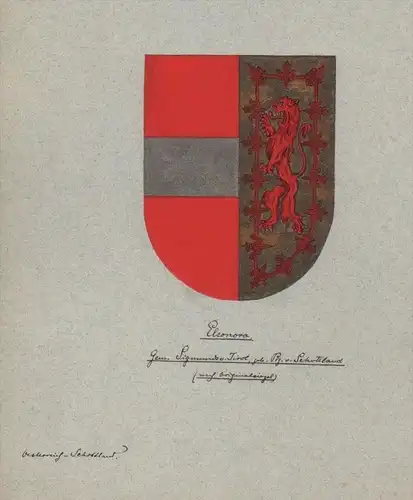 Eleonora Frau Sigismund von Tirol Wappen Schottland Genealogie Aquarell