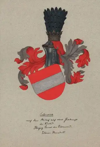 Herzog Ernst der Eiserne Wappen Genealogie genealogy Original Aquarell