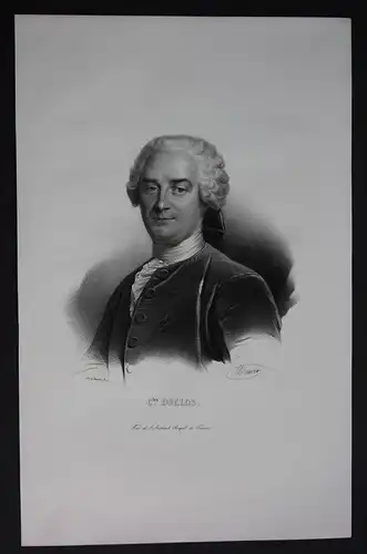 Charles Pinot Duclos author Autor Lithographie Portrait Folio