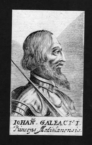 Johann Galeacius I Prinz Feldherr General engraving Kupferstich Portrait