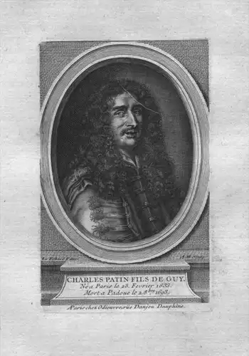 Charles Patin Fils de Guy - Charles Patin (1633 - 1693) physician doctor numismatist Arzt Numismatiker Frankr