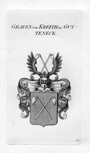 Kreith Gutteneck Wappen Adel coat of arms heraldry Heraldik Kupferstich