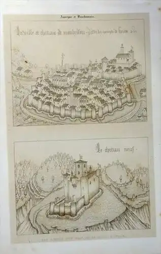 Chateau de Montbrison Original Lithographie lithograph