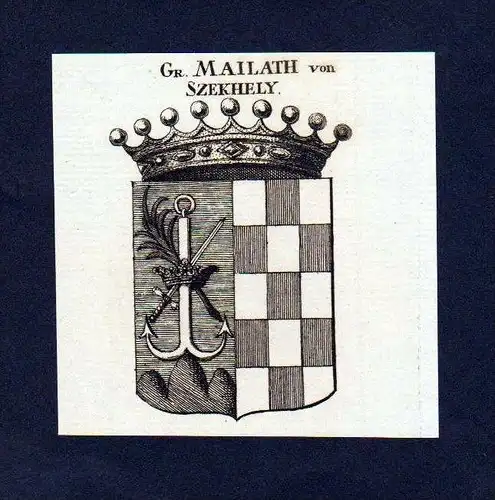 Grafen Mailath von Szekhely Kupferstich Wappen