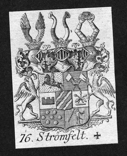 - Strömfelt Wappen vapen coat of arms Genealogie Heraldik Kupferstich