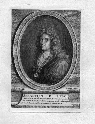 Sebastien Le Clerc - Sebastien le Clerc (1637 - 1714) engraver graveur Kupferstecher artist Portrait