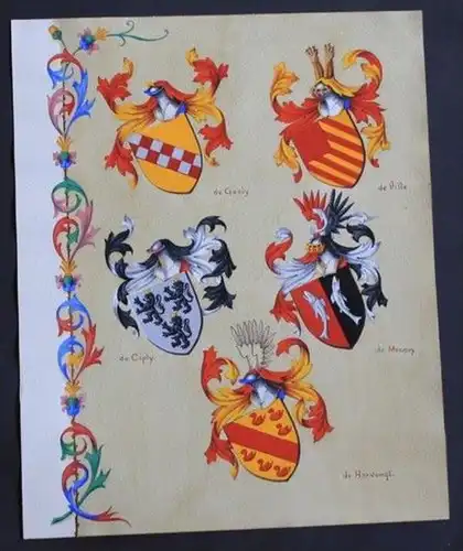 Genly Ville Masnuy Harvengt Ciply  Blason Wappen heraldry heraldique