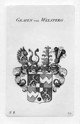 Welsperg Welsberg Wappen Adel coat of arms heraldry Heraldik Kupferstich