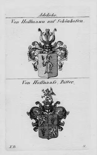 Hoffmann Hoffnaass Wappen Adel coat of arms Heraldik crest Kupferstich