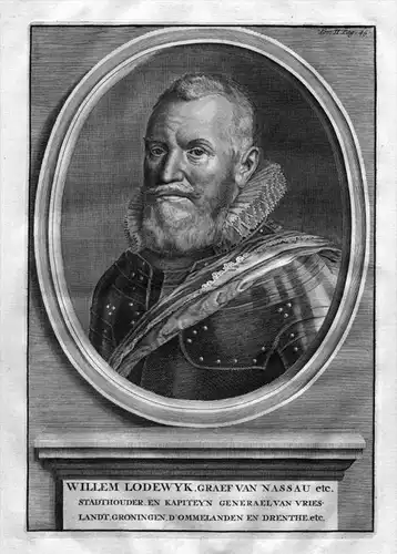 Wilhelm Ludwig von Nassau-Dillenburg Friesland Kupferstich Portrait