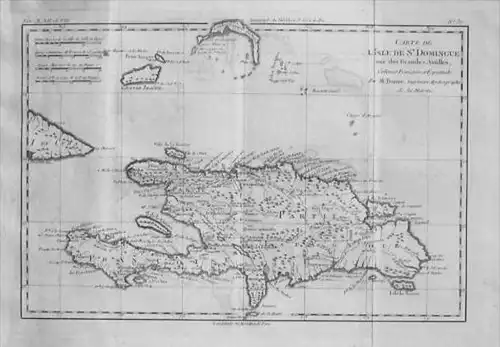 Carte de Isle de St. Domingue... - Hispaniola island Caribbean Dominican Republic Haiti America Amerika Domini