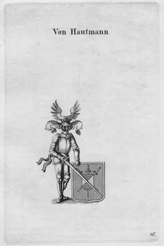 Hautmann Wappen Adel coat of arms heraldry Heraldik crest  Kupferstich