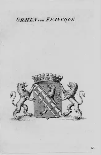 Francque Wappen Adel coat of arms heraldry Heraldik crest Kupferstich