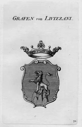 Livizzani Wappen Adel coat of arms heraldry Heraldik crest Kupferstich