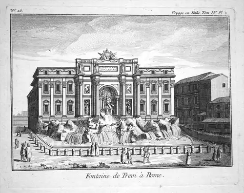 "Fontaine de Trevi a Rome" - Roma Rome Rom Fontana di Trevi Kupferstich Lalande acquaforte incisione