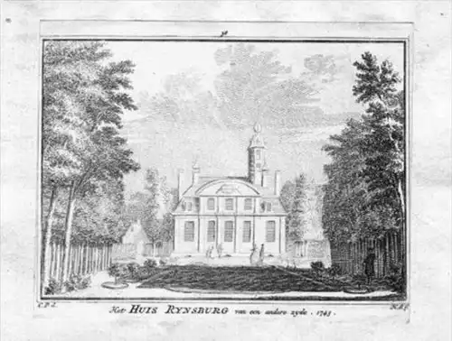 Huis Rijnsburg Oostkapelle Holland engraving gravure Kupferstich