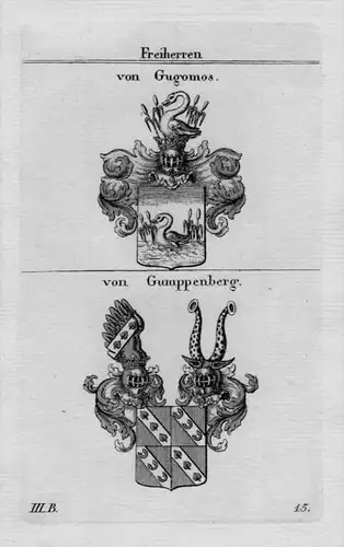 Gugomos Gumppenberg Wappen Adel coat of arms heraldry Kupferstich