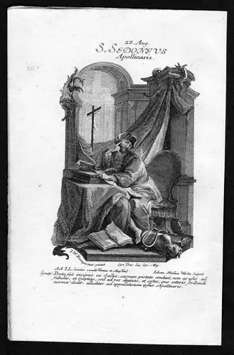 Sidonius Apollinaris 23. August -  Heiliger Heiligenbild Holy Card  / Geburtstag / Birthday