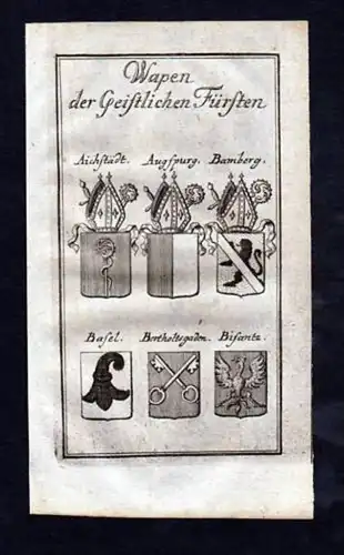 Geistliche Fürsten Kupferstich Wappen