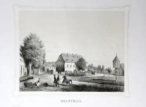 Milstrich Oßling Oberlausitz Poenicke Lithographie Litho