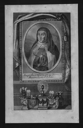 Margaretha von Österreich Erzherzogin Nonne Kupferstich Portrait