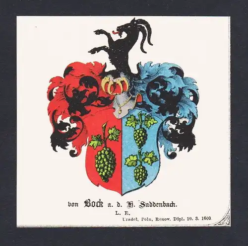 . Bock Wappen Heraldik coat of arms heraldry Litho