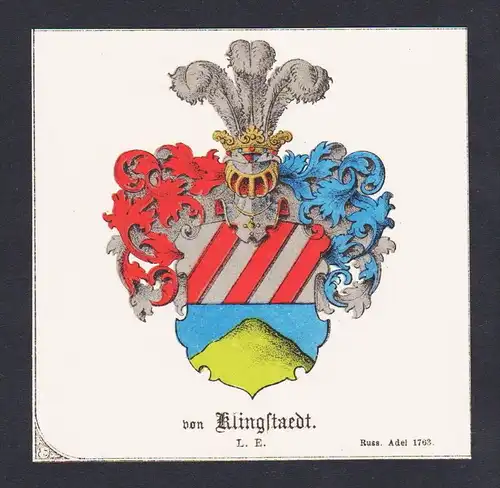 . von Klingstaedt Wappen Heraldik coat of arms heraldry Litho
