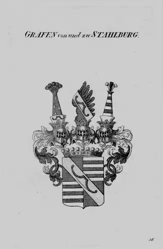 Stahlburg Wappen Adel coat of arms heraldry Heraldik crest Kupferstich